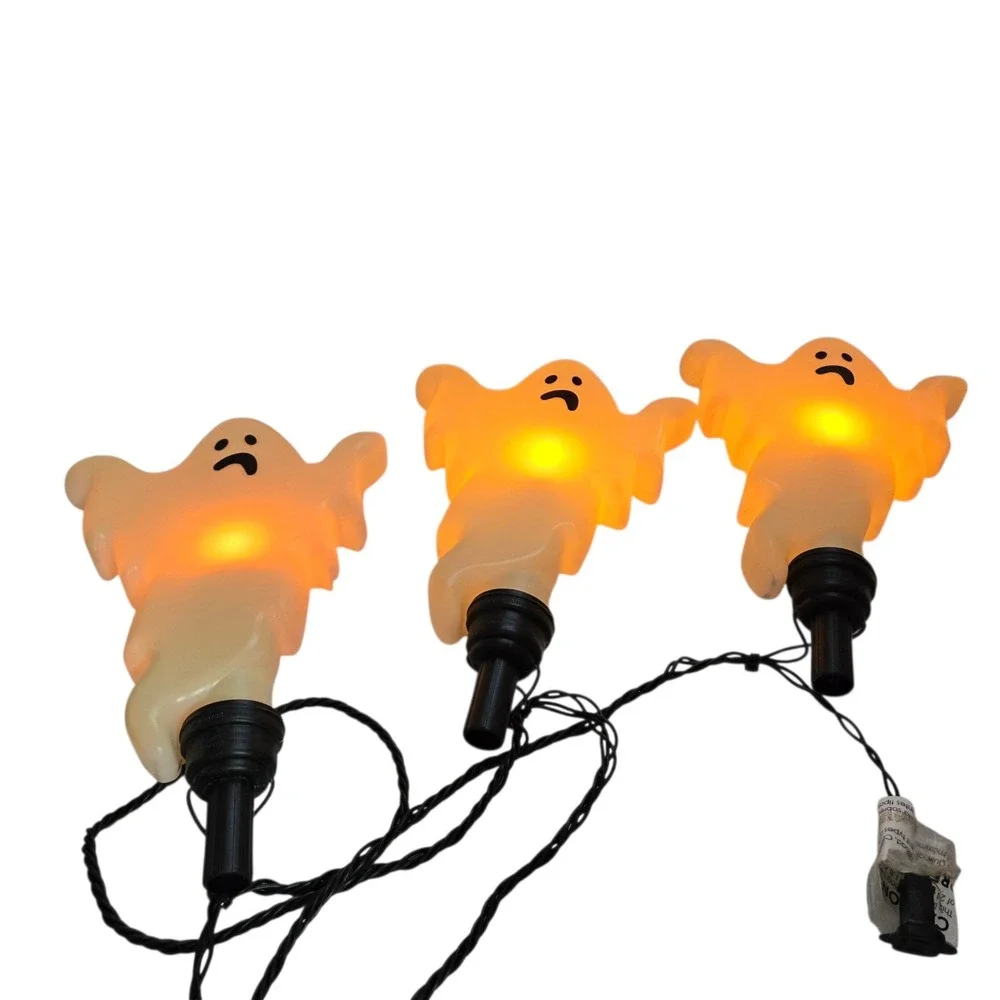 Gemmy Spooky Moods Ghost LED Candleflicker Pathway Markers Set of‎ 3 #226286